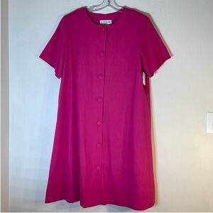 Brownstone Studio New York Pink Button Down Midi Dress. 18W. NWT.